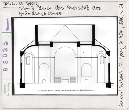 Vorschaubild Köln: St. Georg, Schnitt durch das Querschiff des Gründungsbaues 